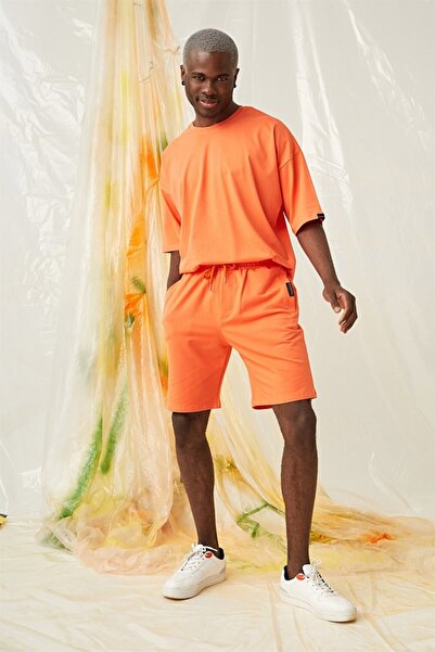 PLA STORE Orange Unisex Shorts