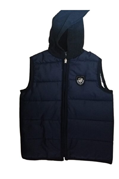 Lizard Çocuk Penye Kapişonlu Şişme Yelek Astarlı