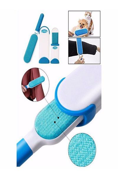 mrtbilisim Set of 2 Bristle Hair Collector Self-Cleaning Comb Cat Dog Dust Cleaner Comb Brush Set