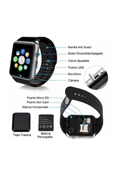A PLUS A1 Sim Ve Sd Kart Destekli Kamerali Akıllı Saat Türkçe Menü Yeni Nesil Btk Kayıtlı