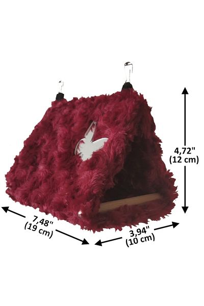 Akat Cosy Fluffy Small Size Burgundy Parrot - Rodent Hammock