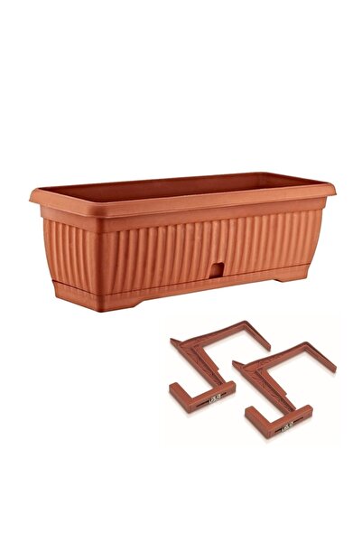 bimbambom Askılı Ayarlı Bahçe Balkon Teras Saksı Us510 Kahverengi, Botanik Uz...