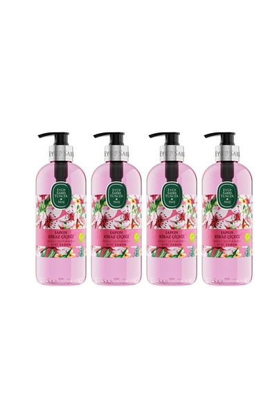 Eyüp Sabri Tuncer Japanese Cherry Blossom Natural Olive Oil Liquid Soap 4 Pieces 500 ml