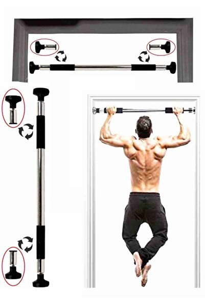 Leyaton 80 - 100 cm Kapı Barı Barfiks Çekme Demiri Mekik Ayaklığı Şınav Barı ...
