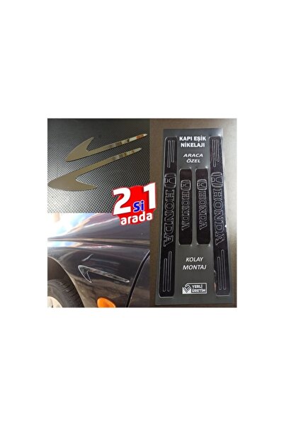 Aksefuar Lazer Honda Civic Fd6 Kapı Eşiği Set + Çamurluk Vent Krom Görsel
