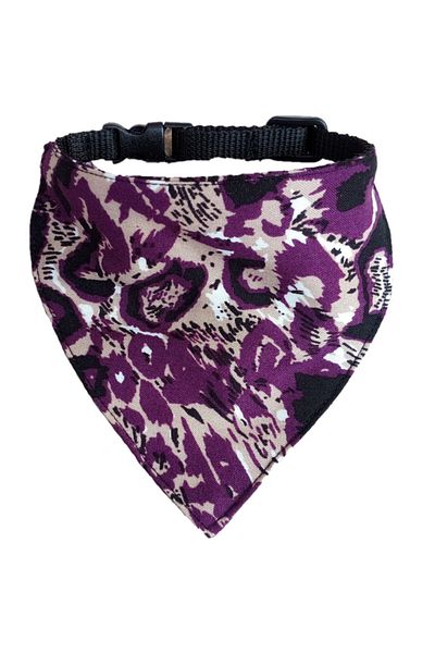 stylie Purple Patterned Cat and Small Breed Dog Scarf