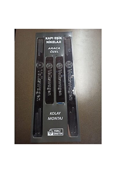 Aksefuar Lazer Volkswagen Golf 6 Uyumlu Kapı Eşiği Set + Çamurluk Vent Krom G...