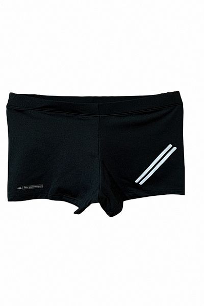 Fs Boy's Black Gray Printed Boxer Swimmer Sea Pool Beach Swimsuit