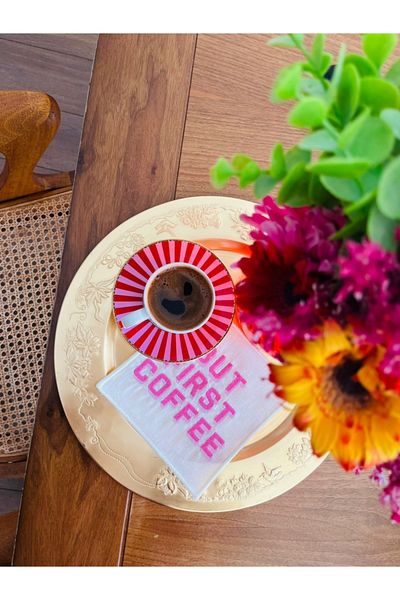 ge living But First Coffee Patterned Cocktail Napkin (1 Piece)