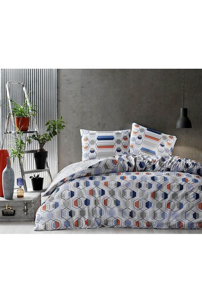 Taç Set de lenjerie de pat dublu pentru tineret Sanna Blue