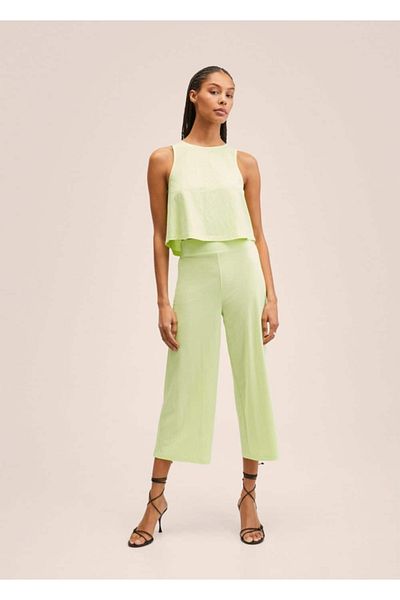 MANGO Woman Splývavý Crop Top