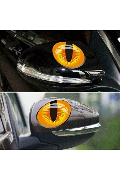 TSC Oto Kedi Gözleri Araba Aynası Için Sticker 8cm 2 Adet 1 Çift