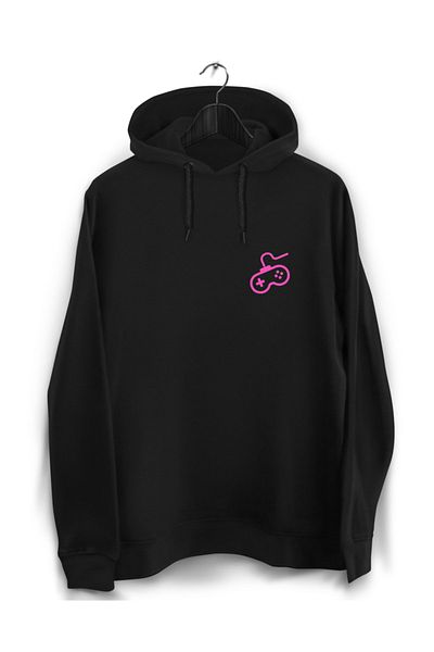 YEACHY Unisex Μαύρο φούτερ με στάμπα Gamer