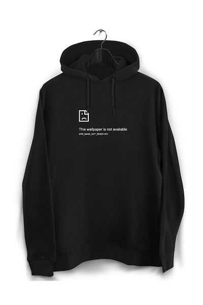 YEACHY Unisex Μαύρη ταπετσαρία με στάμπα φούτερ