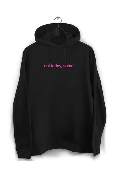 YEACHY Unisex Μαύρο Φούτερ με στάμπα Not Today