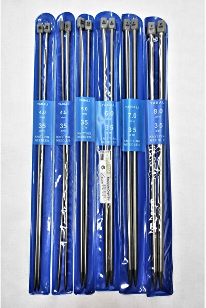 ATMACA TUHAFİYE Набір спиць для в'язання 35 см - Набір з 6 титанових спиць - Номери 4-4,5-5-6-7-8