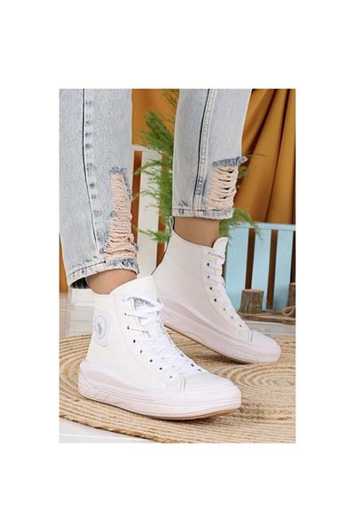 U.S. Polo Assn. Baza. Polo Assn. Pantofi sport cu talpă groasă pentru femei Clementine White