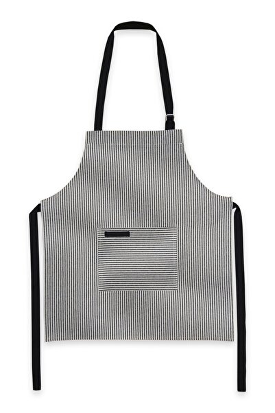 ÖDEL HOME مريلة مطبخ مخططة من قماش بولدان مع جيوب