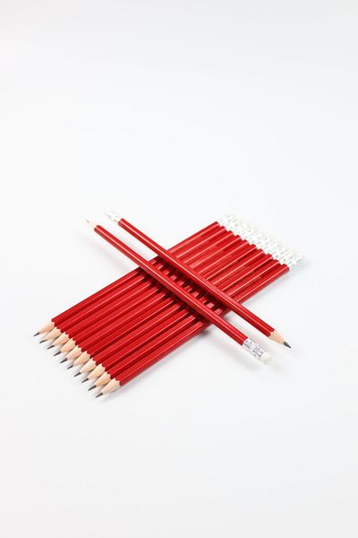 Red Whiter 12 Pencils with Eraser - Colored Pencils