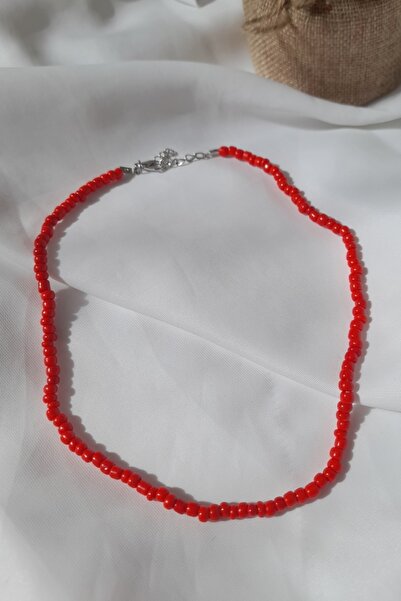 ab tasarım Kırmızı Boncuk Kolye