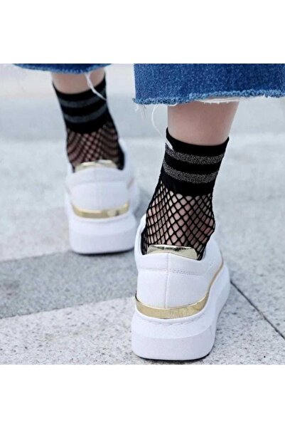 Bolero Simli Siyah File Soket Kadın Çorap