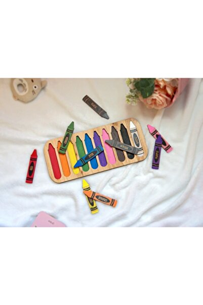 Ankebut Ahşap Pastel Boya Ingilizce Renk Eşleştirme Oyunu Puzzle