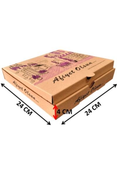 EFEPA Karton Pizza Pide Kutusu 24x24x4 Cm ( 100'lü Paket )