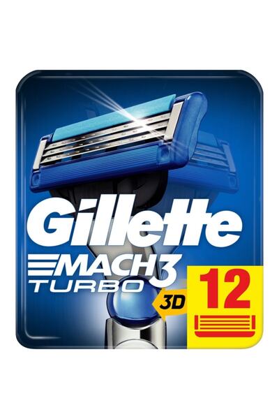 Gillette Mach3 Turbo Tıraş Bıçağı 12 Adet 12'li