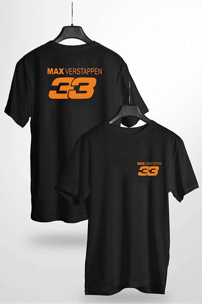 venüsdijital Μαύρο μπλουζάκι Max Verstappen 33 Design Unisex