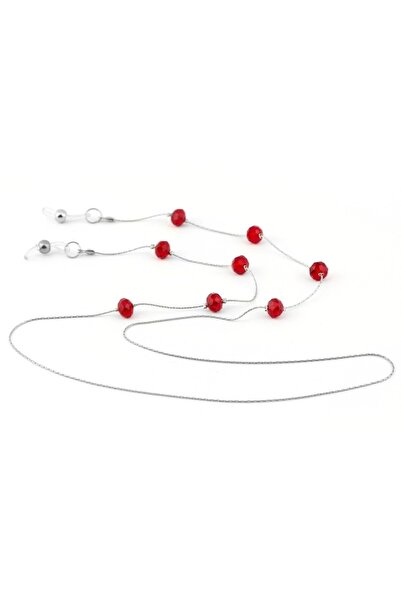 BVER حزام النظارة بسلسلة إيطالية مطلية بحجر صغير لؤلؤي موديل 018