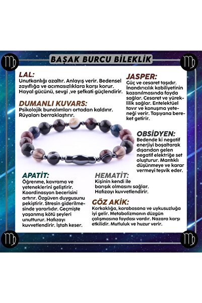 OSMANLI DOĞAL TAŞ Sertifikalı Başak Burcu Bileklik B058