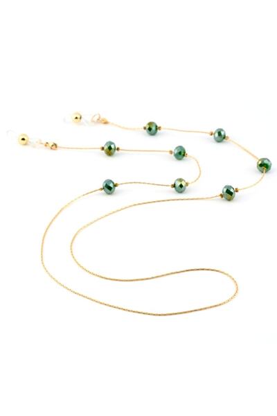 BVER حزام النظارة بسلسلة إيطالية مطلية بحجر صغير لؤلؤي موديل 027