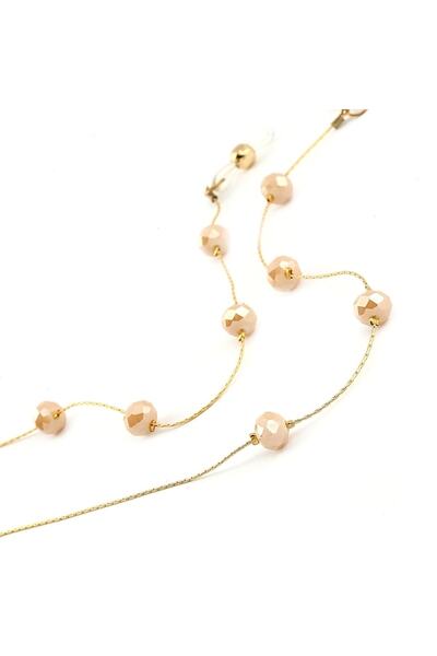 BVER حزام النظارة بسلسلة إيطالية مطلية بحجر صغير لؤلؤي موديل 015