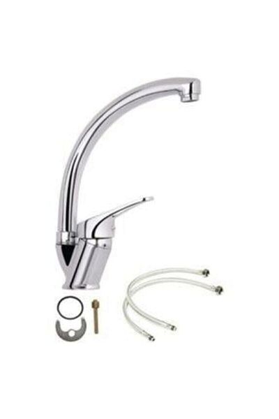 KUSTAR Chrome Swan Pipe Kitchen Sink Faucet Double Entry