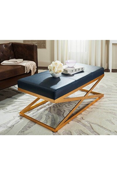 HAR DESİGN Xima Puf & Bench Gold Siyah