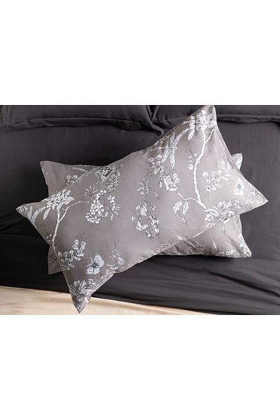 English Home Калъфка за възглавница Secret Garden Cotton от 2 части, 50x90 см, кафява