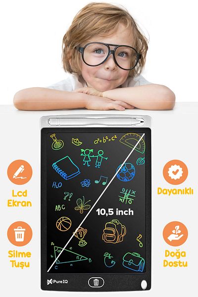 Pure IQ تابلت للكتابة LCD مقاس 10.5 بوصة، لوحة رسم رقمية، لوحة كتابة ملاحظات جرافيكية، تابلت تعليمي للكتابة