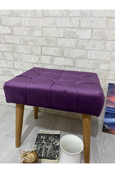 arkın koltuk döşeme Puf. Mor Puf Ahşap Ayak Çima Dikiş Spor Modern Tasarım