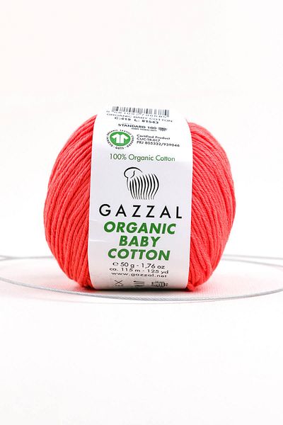 Gazzal Βιολογικό βρεφικό βαμβάκι 50 gr 100% οργανικό βαμβάκι πλεκτό στο χέρι κλωστή Taka Yarn (419 Obc)