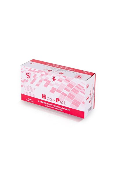 Has-Pet قفازات فحص مسحوق اللاتكس الأبيض الصغيرة 100 قطعة