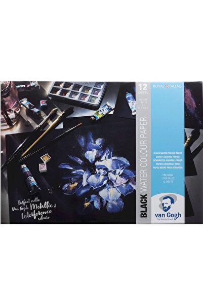 Van Gogh Чорний блок для акварелі 360 г Чорний блок для акварелі 12 сторінок A3 (29,7x42 см)