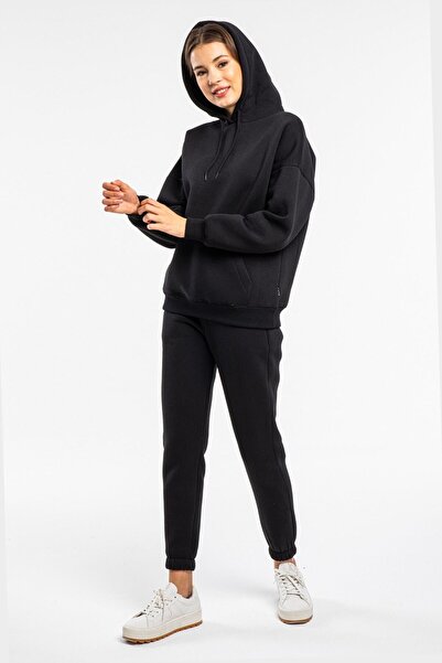 Machetta Σετ γυναικεία φόρμα φλις 3 κλωστών σε μαύρο χρώμα