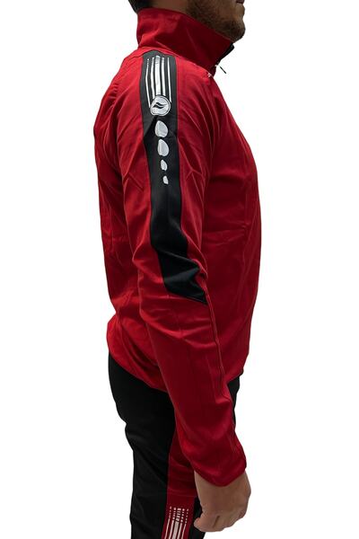 CROSTİME Erkek Antrenman Eşofman Takımı Dalgıç Kumaş Dar Paça Kırmızı