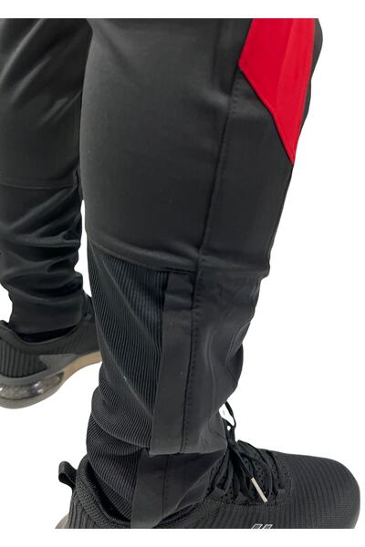 CROSTİME Erkek Antrenman Eşofman Takımı Dalgıç Kumaş Dar Paça Kırmızı