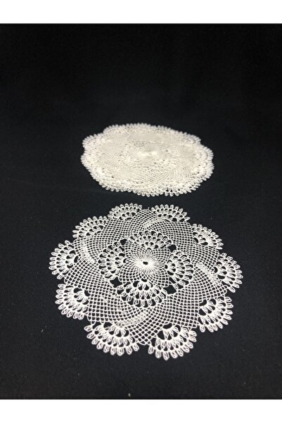 MELOŞ HOME 6 Parça El Emeği Iğne Oyası Ortası Kare Bardak Altı Motif