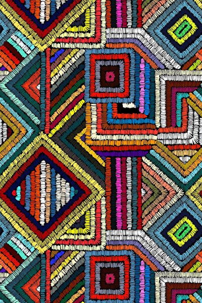 LUX VIE Kumaş Etnik Desenli Dijital Baskılı Kumaş