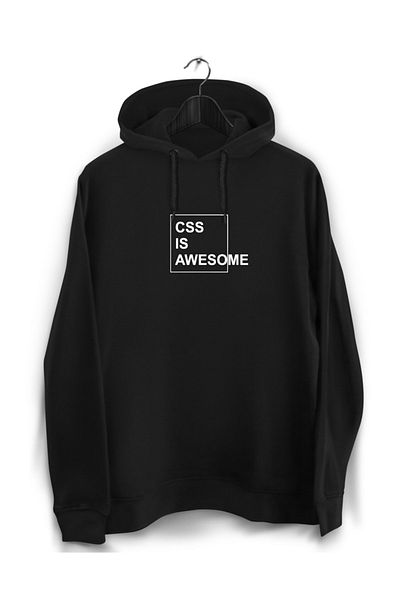 YEACHY Unisex Μαύρο φούτερ με τυπωμένο Css Code
