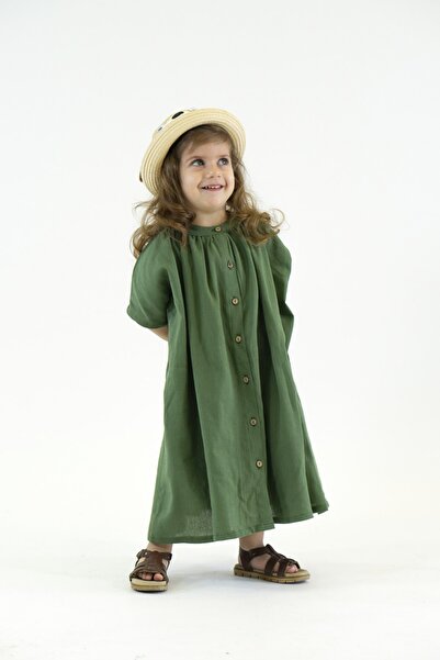 Catz Kids Haki Şile Bezi Sunny Elbise