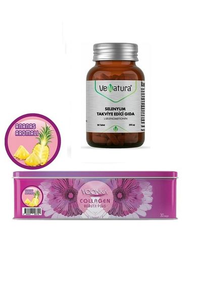 VeNatura Hydrolyzed Collagen Collagen Beauty Plus 30 Sachets + Selenium for Adults (200 Mg) 90 Tablets