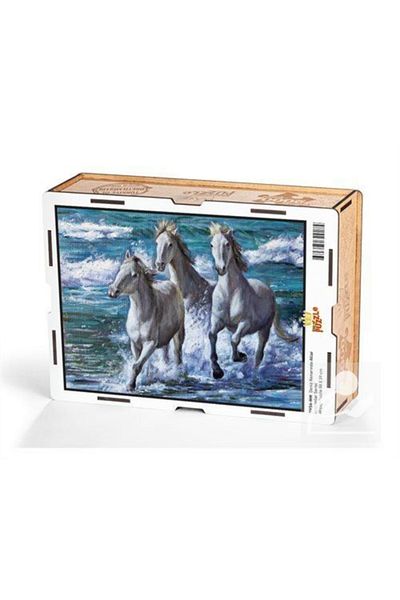 King Of Puzzle بازل خشبي للخيول على حافة البحر 2000 قطعة (hv56-mm)